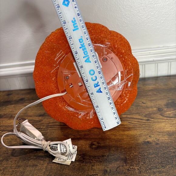 Jack O Lantern Pumpkin Melted Plastic Popcorn Light Up Vintage Halloween 8.5" - Picture 12 of 15